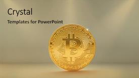  Presentation with announcing - Audience pleasing slides consisting of bitcoin coin announcing a presentation backdrop and a  colored foreground