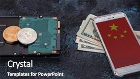  Presentation with china flag - Slides enhanced with hdd with smartphone with china background and a dark gray colored foreground