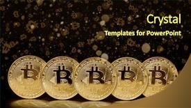  Presentation with construction black and gold - Cool new presentation with bitcoin coin on the black backdrop and a wine colored foreground
