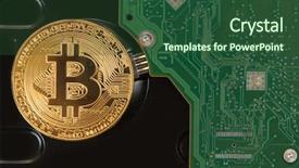  Presentation with bitcoin - Amazing presentation theme having bitcoin coin on the hdd background backdrop and a ocean colored foreground