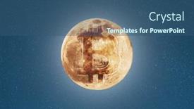  Presentation with bitcoin - Colorful presentation theme enhanced with bitcoin-coin-symbol backdrop and a ocean colored foreground