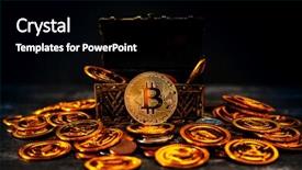  Presentation with treasure - Amazing presentation design having bitcoin crypto currency was found backdrop and a black colored foreground