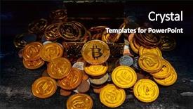  Presentation with treasure - PPT layouts having bitcoin crypto currency was found background and a wine colored foreground