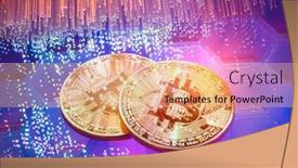  Presentation with money bitcoin - Slides with bitcoin-digital-currency-or-virtual background and a coral colored foreground