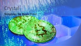  Presentation with money bitcoin - Theme enhanced with bitcoin-digital-currency-or-virtual background and a  colored foreground
