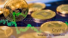  Presentation with cryptocurrency - Presentation design enhanced with bitcoin-gold-coin-cryptocurrency-concept background and a yellow colored foreground