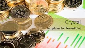  Presentation with cryptocurrency - PPT theme featuring bitcoin-gold-coin-cryptocurrency-concept background and a gold colored foreground