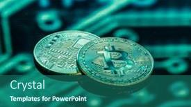  Presentation with gold silver - Presentation design featuring bitcoin-gold-silver-and-copper background and a ocean colored foreground