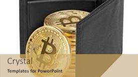  Presentation with bitcoin - Slides having bitcoin-in-a-purse-isolated background and a yellow colored foreground