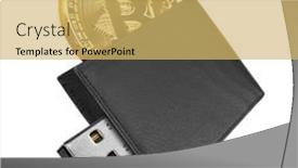  Presentation with connector - Slide deck featuring bitcoin-in-a-purse background and a yellow colored foreground