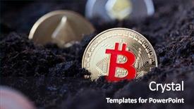  Presentation with cryptocurrency - PPT theme with bitcoin in earth - cryptocurrency mining background and a wine colored foreground