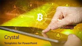  Presentation with bitcoin network - Theme enhanced with bitcoin link network and online background and a  colored foreground