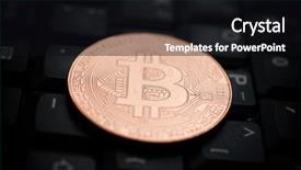  Presentation with computer keyboard and mouse - Presentation theme featuring bitcoin on a keyboard computer background and a black colored foreground