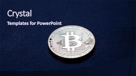  Presentation with science concept painted black brain - Cool new slides with bitcoin on black background cryptocurrency backdrop and a navy blue colored foreground