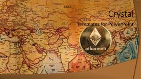  Presentation with crypto - Beautiful slides featuring bitcoin on map of asia backdrop and a  colored foreground