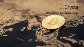  Presentation with crypto - PPT theme featuring bitcoin on map of asia background and a  colored foreground