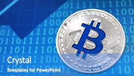  Presentation with trading - Slide deck with bitcoin on screen with numbers background and a  colored foreground