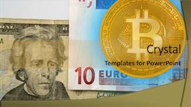  Presentation with money bitcoin crypto currency gold - Presentation theme consisting of bitcoin versus dollar and euor background and a gold colored foreground