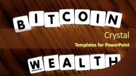  Presentation with bitcoin - PPT theme enhanced with bitcoin-wealth-spelled-with-letters background and a tawny brown colored foreground