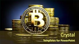  Presentation with money bitcoin - Cool new PPT layouts with bitcoin with money coins bitcoin backdrop and a tawny brown colored foreground
