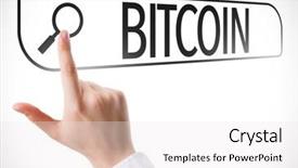  Presentation with autobiography biography written in search - Slide deck consisting of bitcoin written in search bar background and a  colored foreground