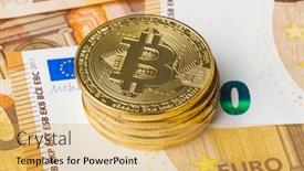  Presentation with bitcoins - Beautiful PPT layouts featuring bitcoins-and-money-business-technology backdrop and a yellow colored foreground