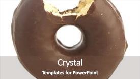  Presentation with donuts chocolate - Slide deck with chocolate donuts on a white background and a tawny brown colored foreground