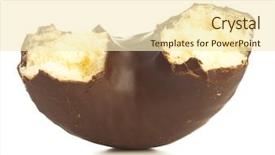  Presentation with donuts chocolate - Audience pleasing presentation theme consisting of chocolate donuts on a white backdrop and a cream colored foreground