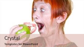  Presentation with apple - Theme consisting of biting into an apple background and a lemonade colored foreground