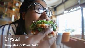  Presentation with hungry children poor - Theme featuring biting large slice of appetizing background and a tawny brown colored foreground