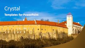  Presentation with czech republic - Presentation having bitov-castle-in-czech-republic background and a teal colored foreground