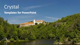  Presentation with region - PPT theme featuring bitov-castle-znojmo-region-southern background and a ocean colored foreground