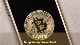  Presentation with emoney money traffic concept closeup - PPT theme consisting of bits - e-conmmerce concept closeup background and a tawny brown colored foreground