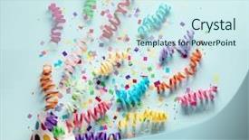  Presentation with bits - PPT theme enhanced with bits - exploding party popper party decoration background and a cool aqua colored foreground