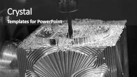  Presentation with cnc milling machine - Colorful theme enhanced with bits - metalworking cnc milling machine cutting backdrop and a dark gray colored foreground