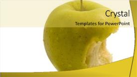  Presentation with isolated paw prints over white - Presentation theme consisting of bitten apple isolated over white background and a yellow colored foreground