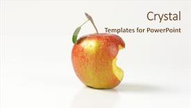  Presentation with apple - Cool new PPT layouts with bitten apple on white background backdrop and a  colored foreground