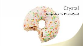  Presentation with sprinkles - Presentation enhanced with bitten-donut-with-colorful-sprinkles background and a white colored foreground