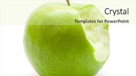  Presentation with green apple - Amazing slides having bitten green apple backdrop and a blonde colored foreground