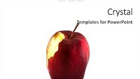  Presentation with apple - Theme featuring bitten red apple on white background and a  colored foreground