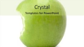  Presentation with apple - PPT theme with bitten ripe apple isolated background and a yellow colored foreground