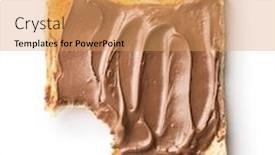  Presentation with spread - Audience pleasing presentation theme consisting of bitten-toast-bread-with-hazelnut backdrop and a coral colored foreground