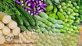  Presentation with indian traditional - Cool new PPT theme with bitter gourd - many different indian traditional vegetables backdrop and a coral colored foreground