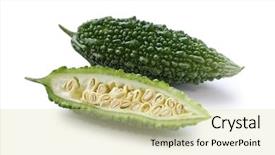  Presentation with bitter - Presentation with bitter melon bitter gourd background and a soft green colored foreground