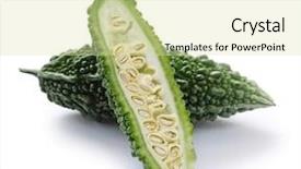  Presentation with bitter - Audience pleasing presentation consisting of bitter melon bitter gourd backdrop and a soft green colored foreground