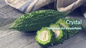  Presentation with bitter - Amazing PPT theme having bitter melon isolated backdrop and a ocean colored foreground