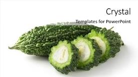  Presentation with bitter melon - Presentation design featuring bitter melon isolated background and a white colored foreground