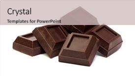  Presentation with white chocolate - Colorful PPT theme enhanced with bitterness - chocolate isolated on white background backdrop and a soft green colored foreground