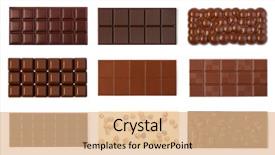  Presentation with white chocolate - Colorful presentation theme enhanced with bitterness - close up a chocolate bar backdrop and a lemonade colored foreground