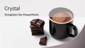  Presentation with hot chocolate - Beautiful presentation featuring black mug with hot chocolate backdrop and a white colored foreground